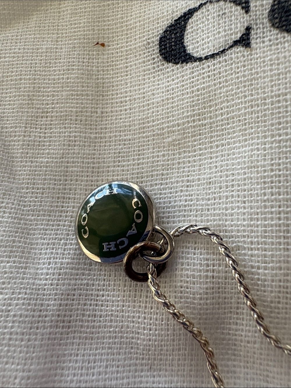 Silver 925 chain with a Coach Enamel Logo Disc - Picture 2 of 5